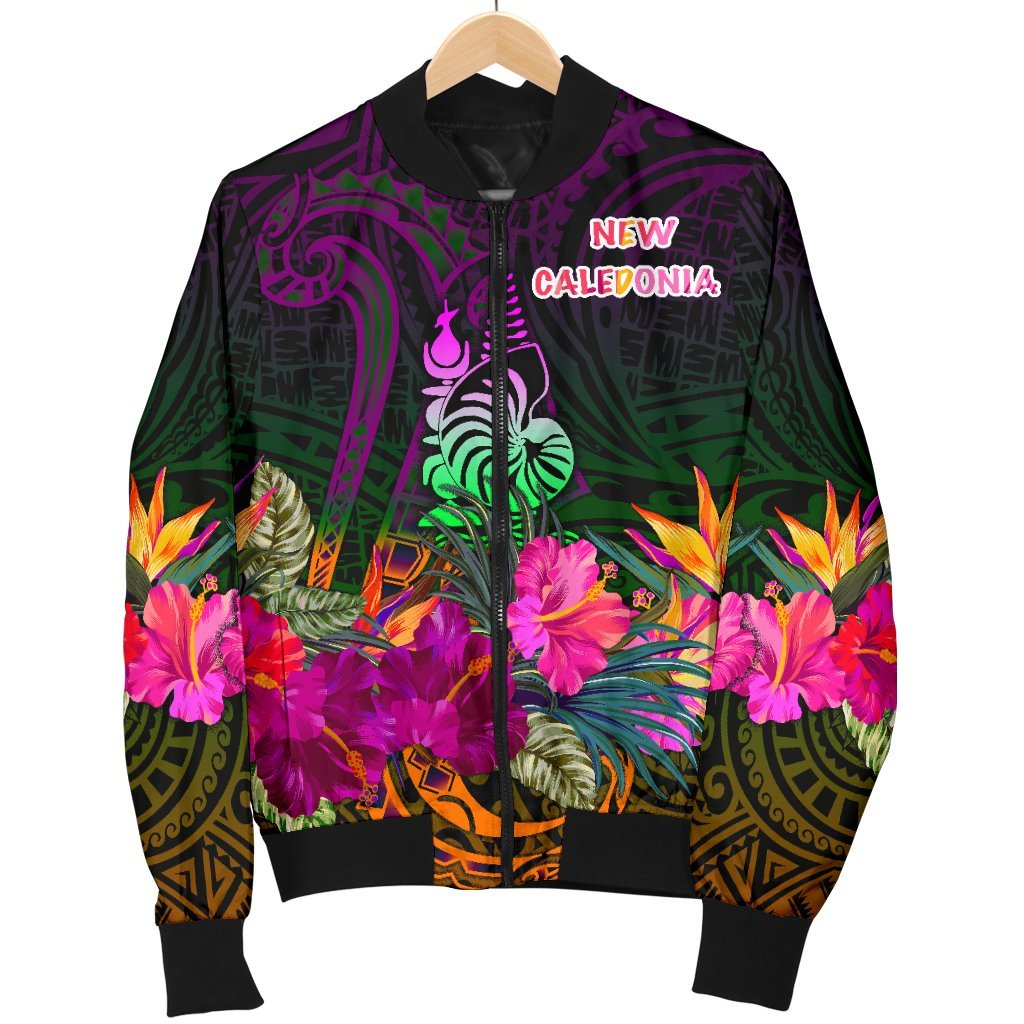 New Caledonia Polynesian men's Bomber Jacket - Summer Hibiscus - Polynesian Pride