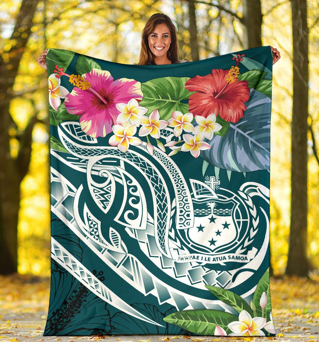 Samoa Polynesian Premium Blanket - Summer Plumeria - Polynesian Pride