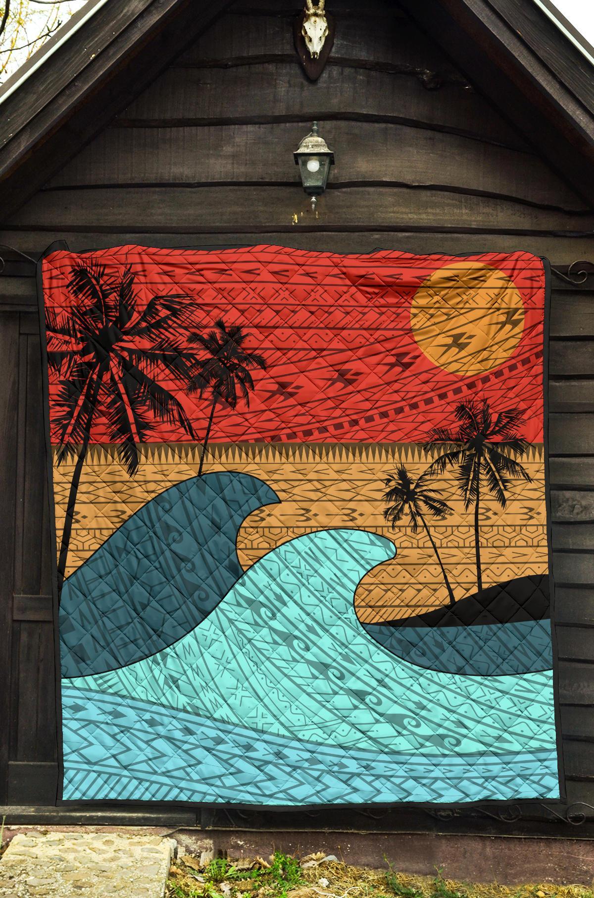 Hawaii Polynesian Sun Down Premium Quilt - Polynesian Pride