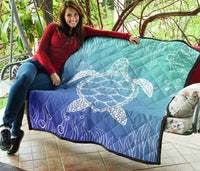 Turtle Blur Background Premium Quilt - Polynesian Pride