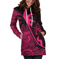 Guam Hoodie Dress - Guam Flag Coconut Tree Pink K4 - Polynesian Pride