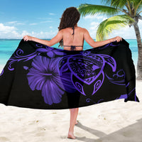 Hawaii Turtle Hibiscus Plumeria Poly Sarong - Purple - Polynesian Pride