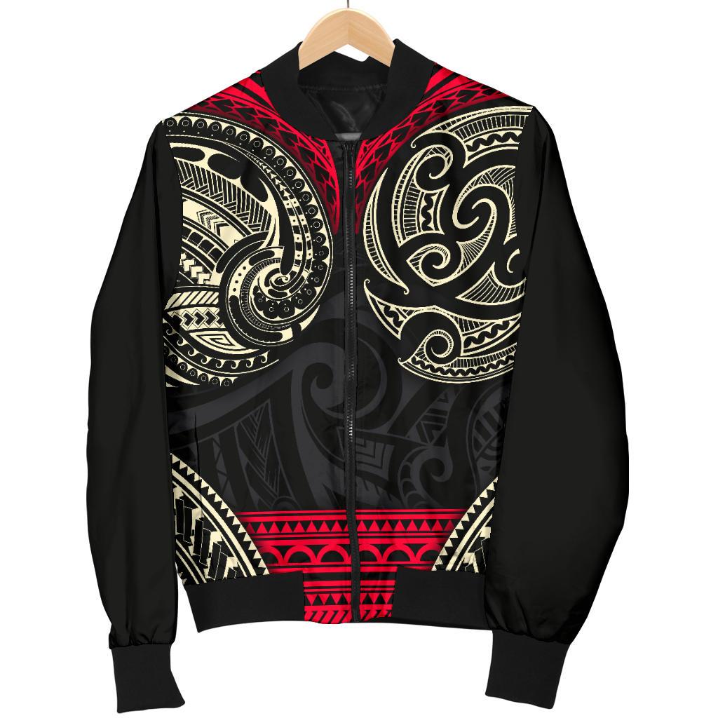 Maori Bomber Jacket - Polynesian Patterns Style - Men - Polynesian Pride