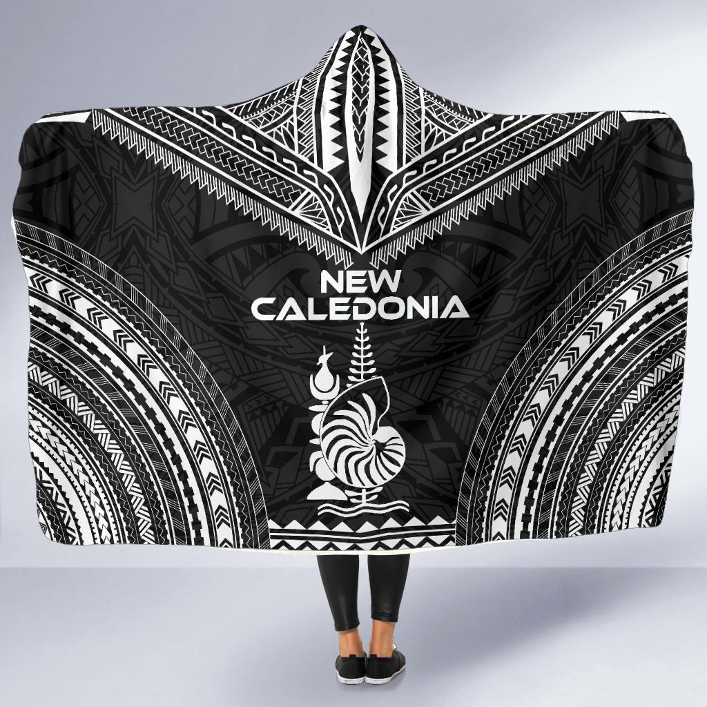 New Caledonia Polynesian Chief Hooded Blanket - Black Version - Polynesian Pride