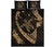 Hawaiian Map Hibiscus Turtle Fish Hook Polynesian Quilt Bedding Set Gold Gold - Polynesian Pride