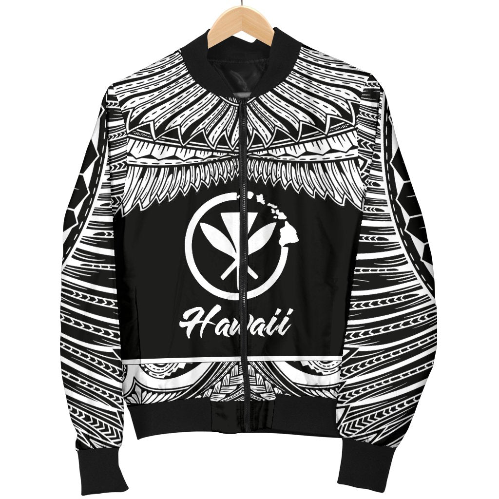 Hawaii Polynesian Men's Bomber Jacket - Hawaii Pride White Version - Polynesian Pride