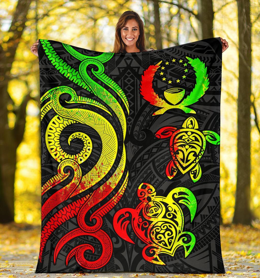 Pohnpei Micronesian Premium Blanket - Reggae Tentacle Turtle - Polynesian Pride