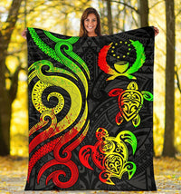 Pohnpei Micronesian Premium Blanket - Reggae Tentacle Turtle - Polynesian Pride