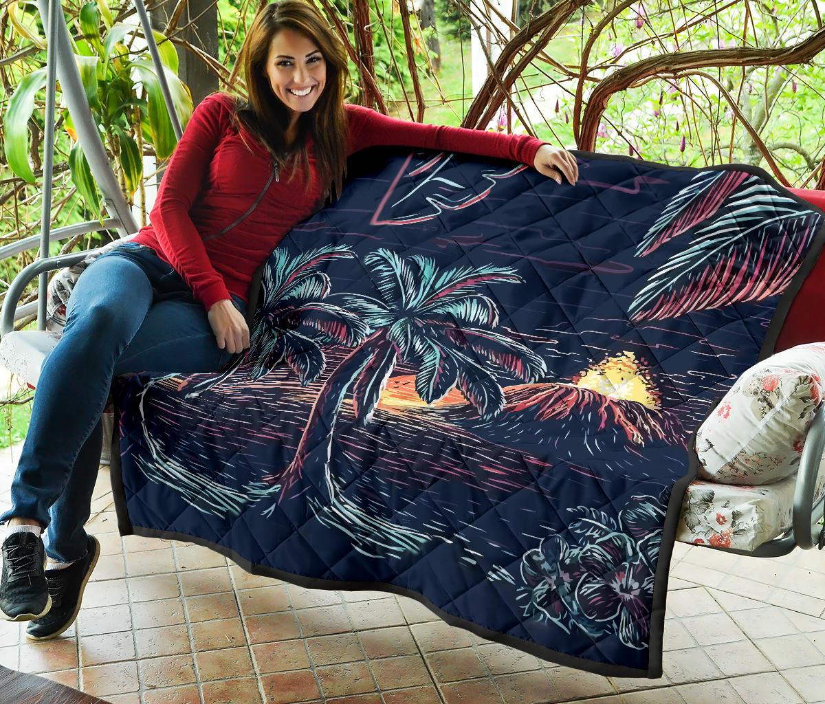 Night On The Land Premium Quilt - Polynesian Pride