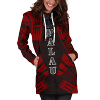 Palau Hoodie Dress - Polynesian Tattoo Red - Polynesian Pride