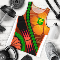 Kanaka Maoli Polynesian Men Tank Top - Sport Style Orange - Polynesian Pride