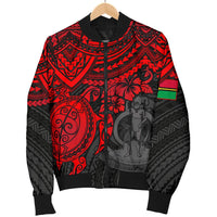 Vanuatu Polynesian Bomber Jacket (Men) - Red Turtle - Polynesian Pride