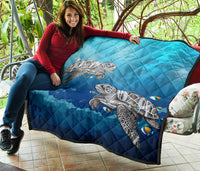 Turtle And Humuhumunukunukuapua'a Premium Quilt - Polynesian Pride
