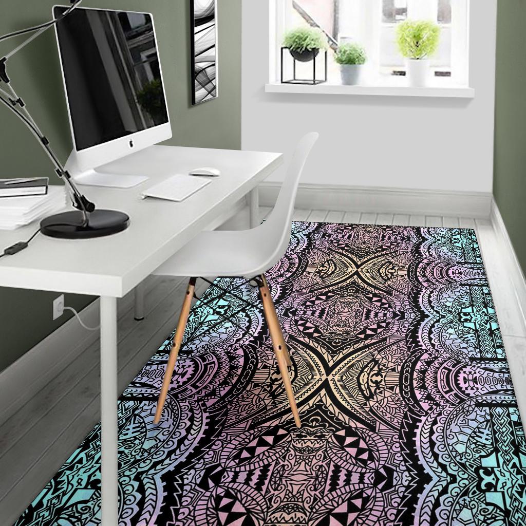 Polynesian Purple And Teal Area Rug - Polynesian Pride