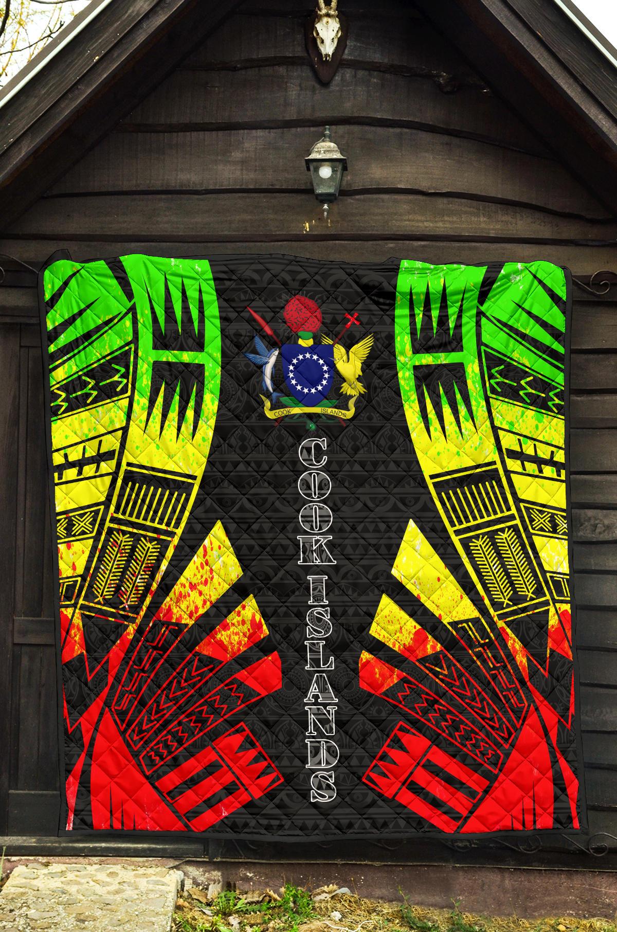 Cook Islands Premium Quilt - Cook Islands Polynesian Reggae Tattoo - Polynesian Pride