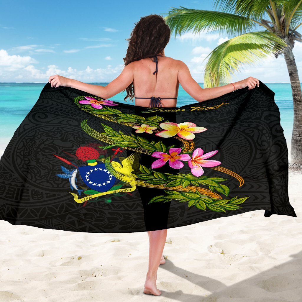 Cook Islands Polynesian Custom Personalised Sarong - Plumeria Tribal - Polynesian Pride