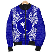 Chuuk Polynesian Men's Bomber Jacket Map Blue - Polynesian Pride