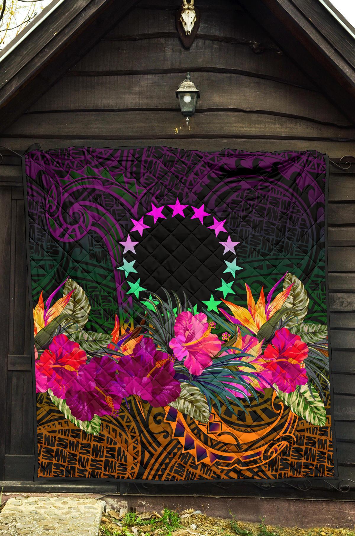 Cook Islands Polynesian Premium Quilt - Summer Hibiscus - Polynesian Pride