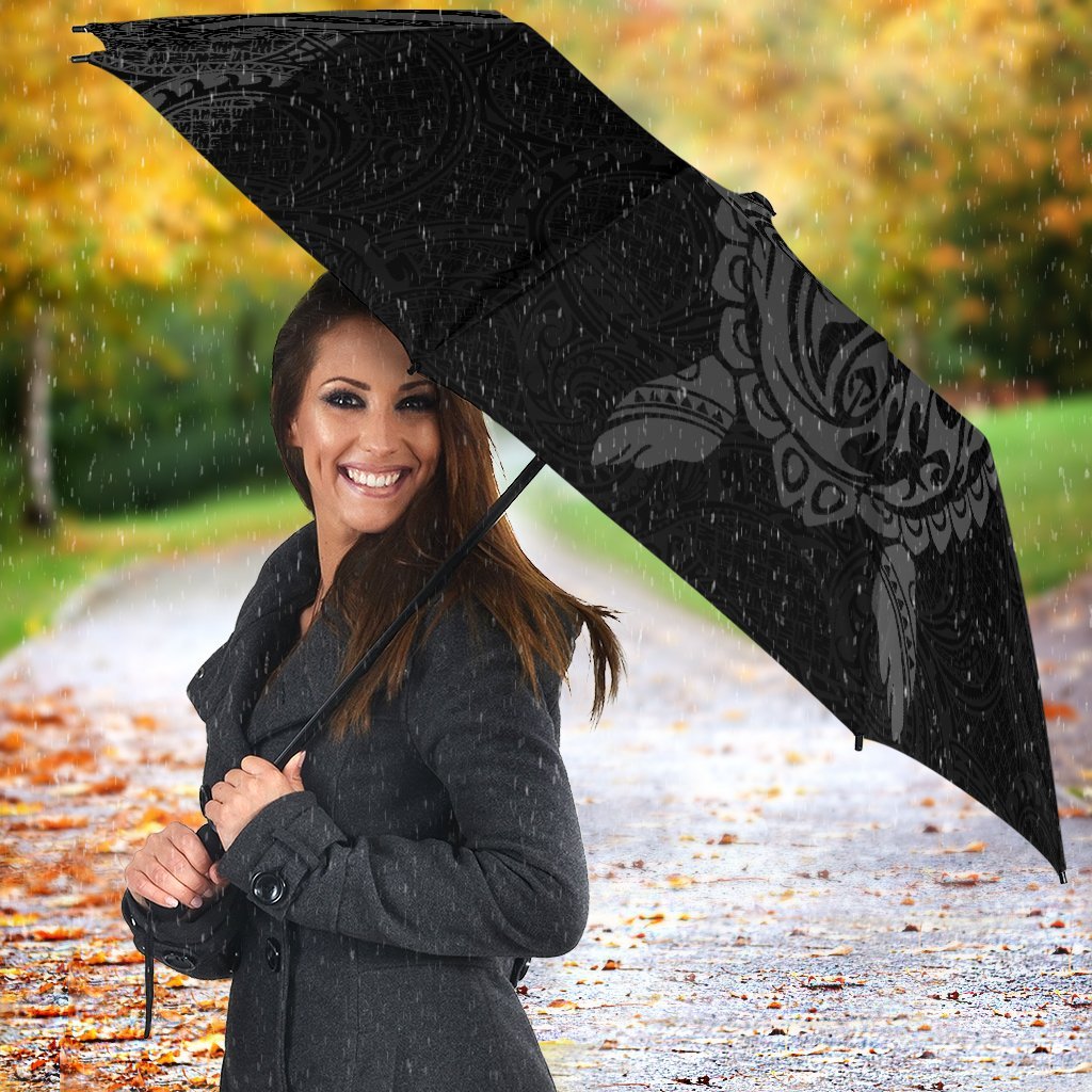 Tonga Umbrella Turtle Mermaid Polynesian Pattern Gray - Polynesian Pride