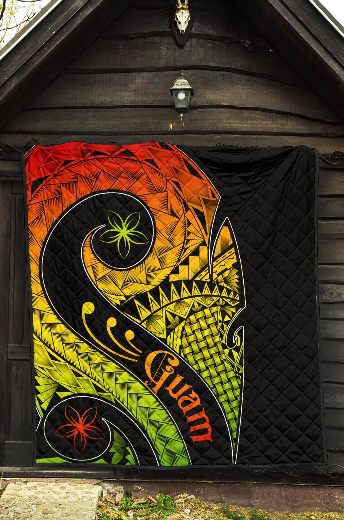 Guam Premium Quilt - Guam Polynesian Decorative Patterns - Polynesian Pride