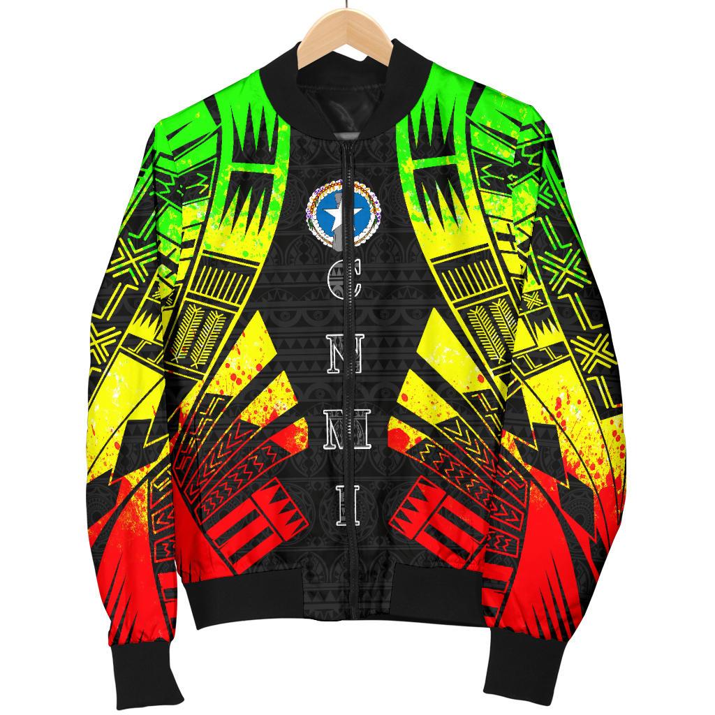 Northern Mariana Islands Men Bomber Jackets - Polynesian Tattoo Reggae - Polynesian Pride