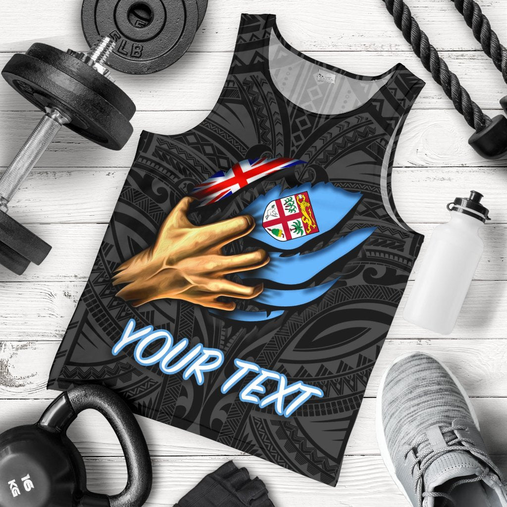Fiji Personalised Men's Tank Top - Fiji In Me (Black) Black - Polynesian Pride
