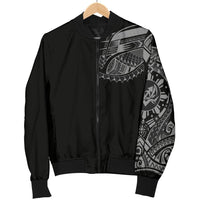 Polynesian Chest Tattoo Men's Bomber Jacket Gray - Polynesian Pride