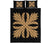 Hawaiian Royal Pattern Quilt Bed Set - Black And Gold - C3 Style - Polynesian Pride