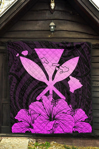 Hawaiian Kanaka Premium Quilt Hibiscus Polynesian Love Pink - Polynesian Pride