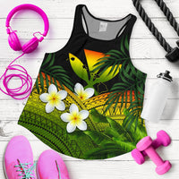 Kanaka Maoli (Hawaiian) Women's Racerback Tank, Polynesian Plumeria Banana Leaves Reggae - Polynesian Pride