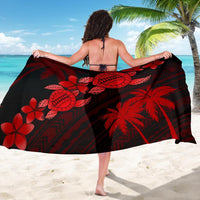 Hawaii Turtle Plumeria Coconut Tree Polynesian Sarong - Red - Polynesian Pride