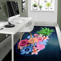 Pineapple Hibiscus Pattern Area Rug AH - Polynesian Pride