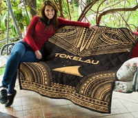 Tokelau Premium Quilt - Tokelau Flag Polynesian Chief Gold Version - Polynesian Pride