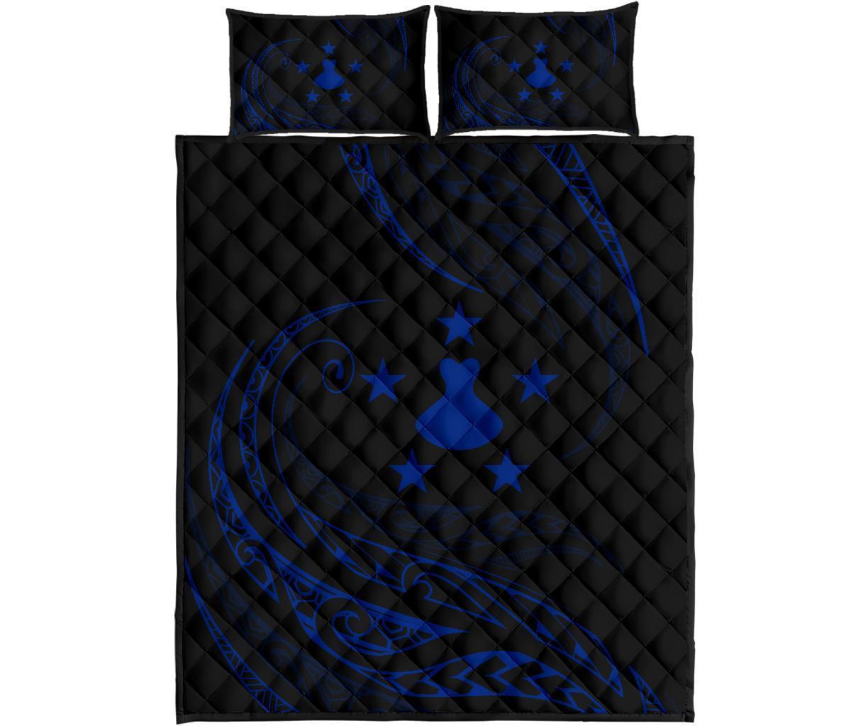 Austral Islands Quilt Bed Set - Blue - Frida Style Blue - Polynesian Pride
