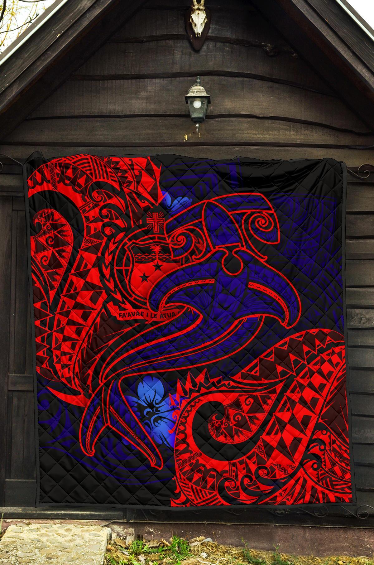 Samoa Quilt - Blue Shark Polynesian Tattoo - Polynesian Pride