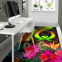 Pohnpei Polynesian Area Rug - Hibiscus and Banana Leaves - Polynesian Pride