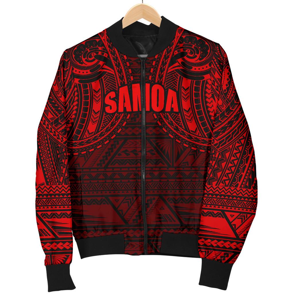 Samoa Men's Bomber Jacket - Red Spirit - Polynesian Pride