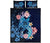 Kanaka Maoli (Hawaiian) Quilt Bed Set - Blue Turtle Hibiscus Blue - Polynesian Pride