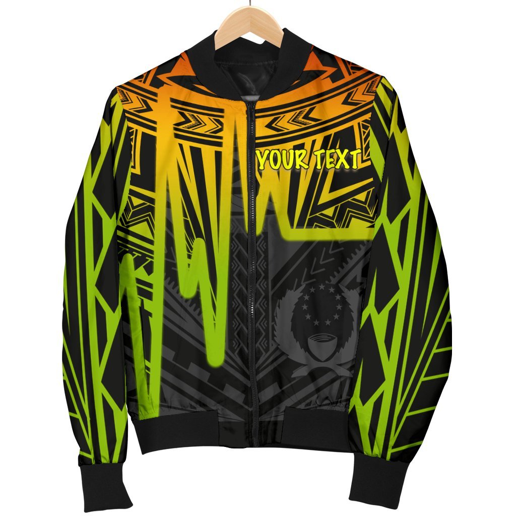 Pohnpei Personalised Men's Bomber Jacket - Pohnpei Seal In Heartbeat Patterns Style (Reggae) - Polynesian Pride