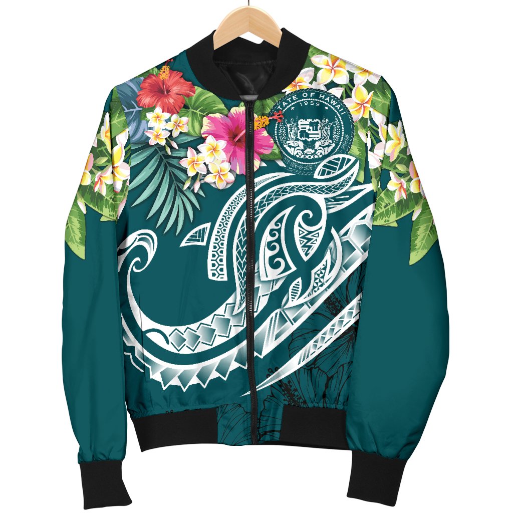 Polynesian Hawaii Men's Bomber Jacket - Summer Plumeria - Polynesian Pride