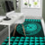 Kakau Seal Of Hawaii Polynesian - Turquoise Rug - Polynesian Pride