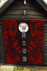 Niue Premium Quilt - Niue Seal Polynesian Red Tattoo - Polynesian Pride
