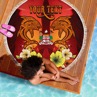 Fiji Custom Personalised Beach Blanket - Tribal Tuna Fish - Polynesian Pride