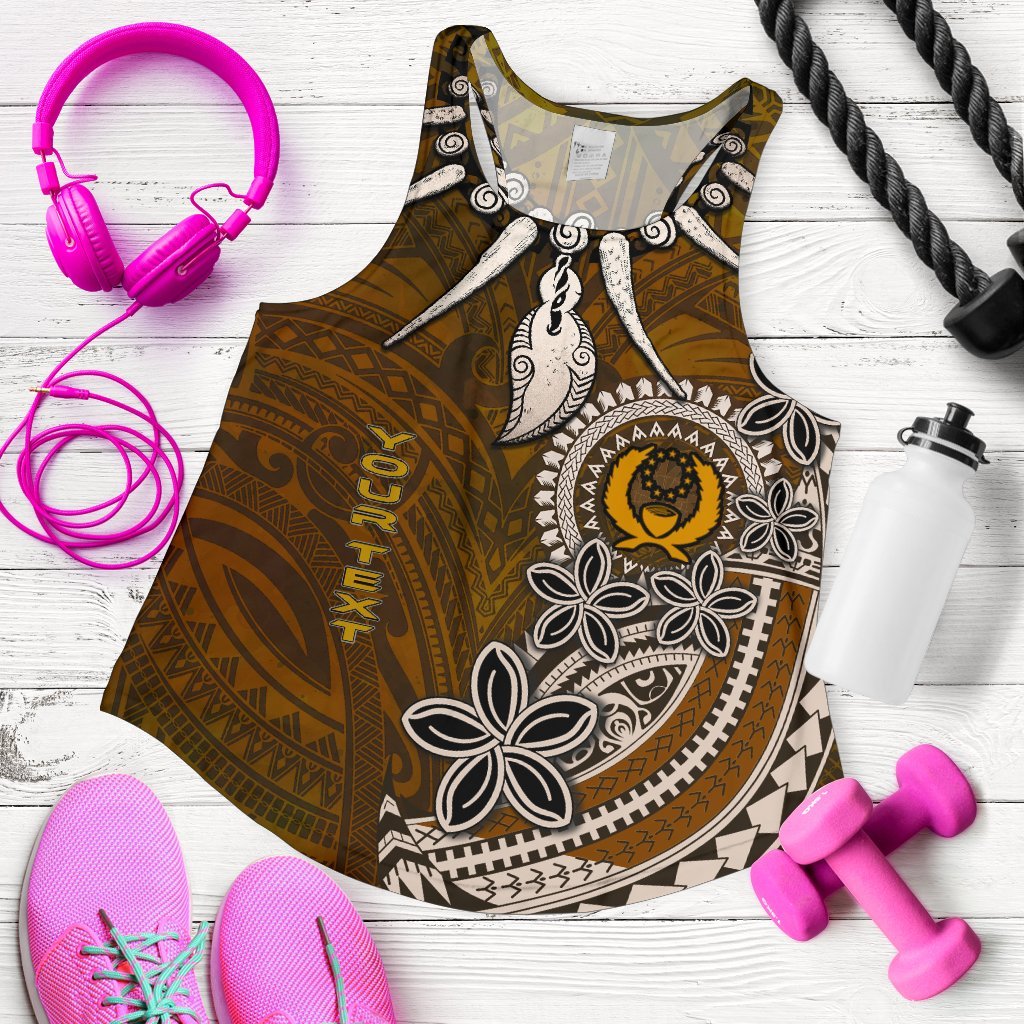 Pohnpei Custom Personalised Women's Racerback Tank - Polynesian Boar Tusk - Polynesian Pride