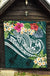 Tonga Polynesian Premium Quilt - Summer Plumeria (Turquoise) - Polynesian Pride