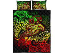 Polynesian Quilt Bed Set - Reggae Shark Polynesian Tattoo - Polynesian Pride