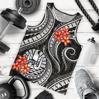 Tahiti Polynesian Men Tank Top - White Plumeria - Polynesian Pride