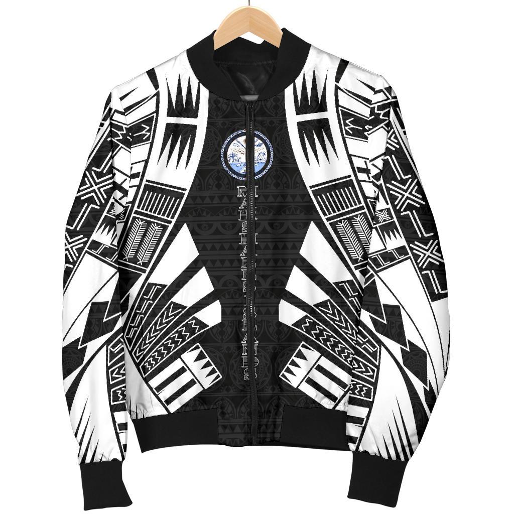 Marshall Islands Men Bomber Jackets - Polynesian Tattoo Black - Polynesian Pride