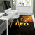 Sun In Leo Zodiac Area Rug Polynesian Tattoo Simple - Orange Black - Polynesian Pride