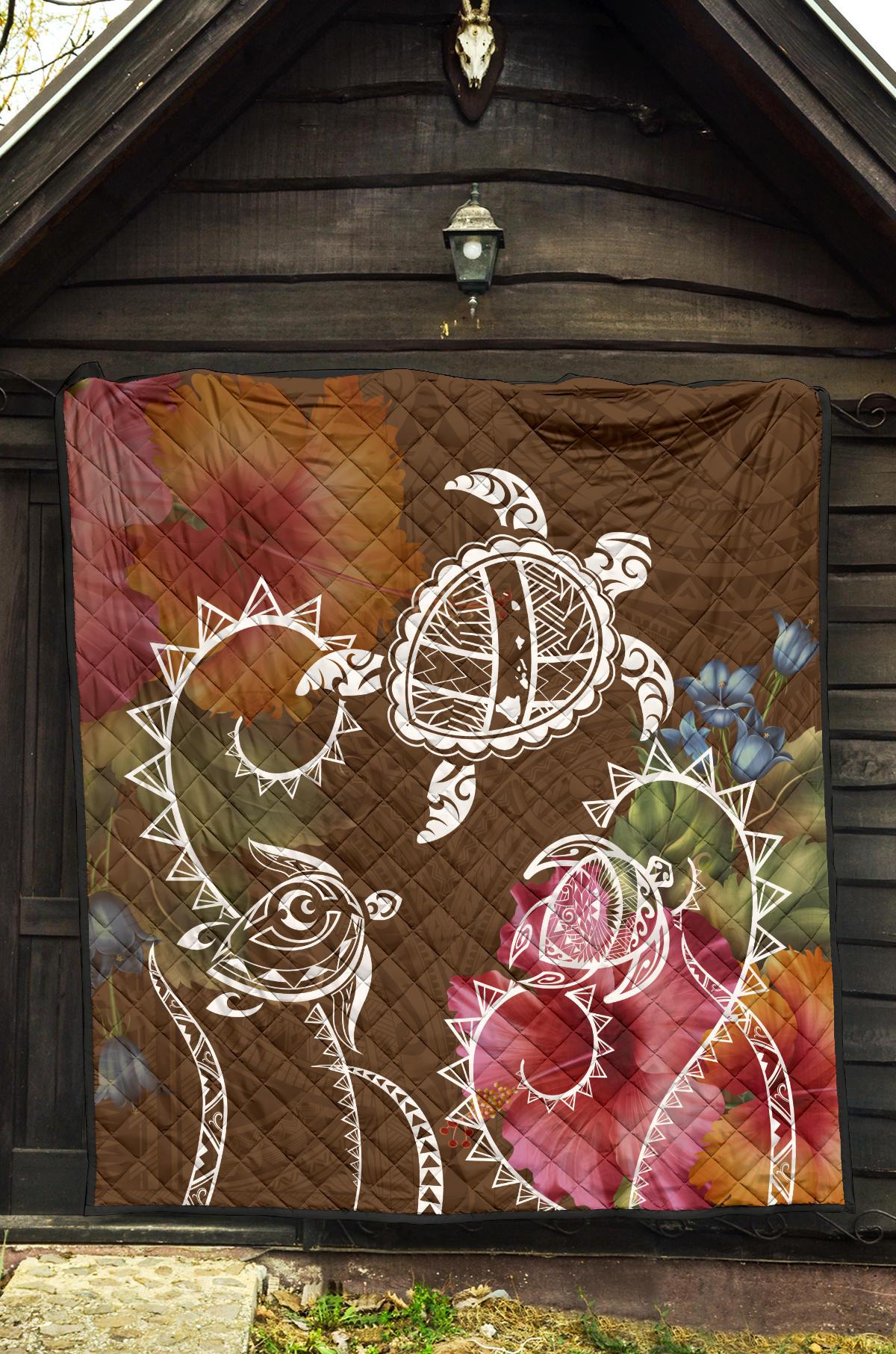 Hawaii Turtle Polynesian Premium Quilt - Herd Style - Polynesian Pride